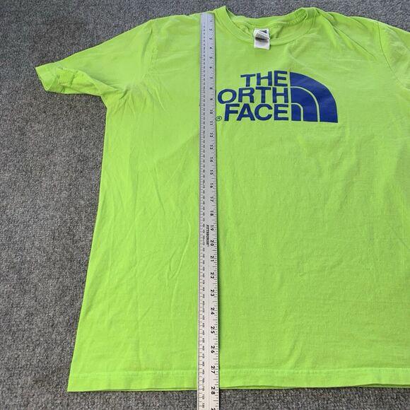 The North Face T-shirt Mens XL Florescent Green Short Sleeve Outdoor Big Logo - Picture 8 of 10